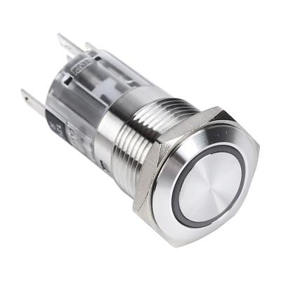 China LYAN Product 5A/250V Ring Illuminated, 1NO1NC, 2NO2NC, 16mm, CE RoHS, Anti-Vandal Waterproof Metal Push Button Switch LY16-11-E/S for sale