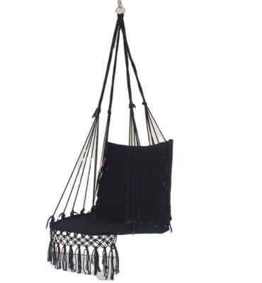 China Durable Outdoor Swing Chair Garden Tassel Canvas Swing Hammock Hanging Chair With Cushion for sale