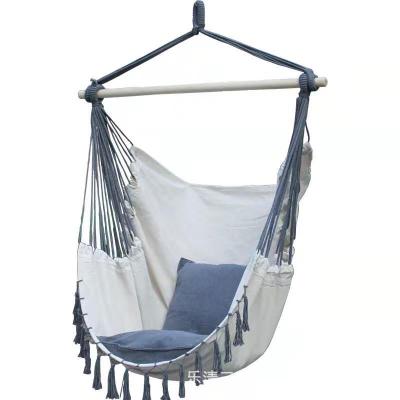 China Durable Outdoor Hammock Swing Chair With Tassels In Pillow Leisure Indoor Kids Play Hammock Chair Hanging Macrame for sale