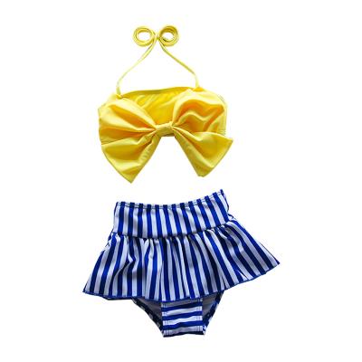 China High Quality Antibacterial Butterfly Design Printing Lovely Two Piece Babies Bikini Kids Swimwear for sale