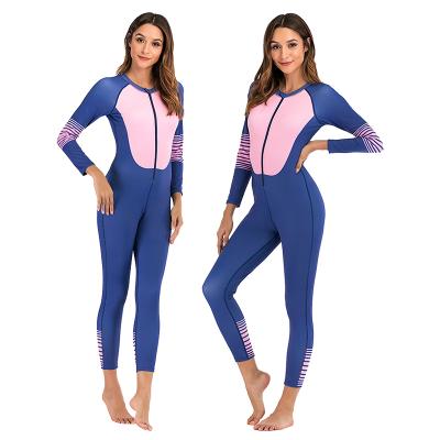 China 2021 New Design Long Sleeve Front Wrist Ankle Zipper Diving Heat Breathable Suits Neoprene Wetsuit For Women for sale