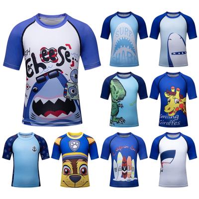 China Breathable Custom 3D Printed Sublimation Sports T-shirt Round Neck Boy Breathable Swimming T-Shirt for sale