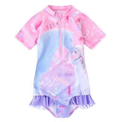 China Custom Zipper Kids Toddler Waist Zipper Toddler Girls Beach Wear Swimwear One Piece Swimsuit Plus Bathing Suit for sale