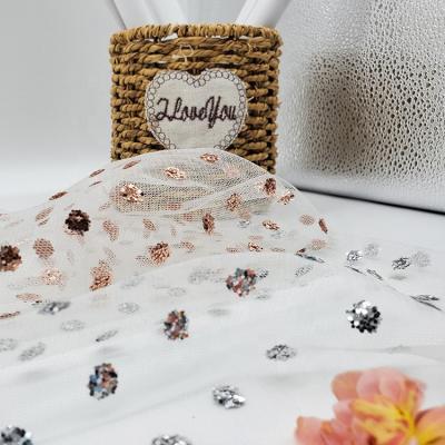 China Viable Original Factory Matte Nylon Tulle Mesh Glitter Printed Tulle Fabric for sale