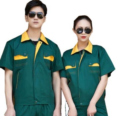 China Auto Repair Breathable Slim Short Sleeved Machine Workwear Summer Men's Suit Workwear Protective Clothing Construction Site Work Wear for sale