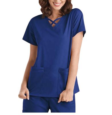 China Fashion Patterns Stretch Nurse Uniform Quick Dry Scrub Suits Doctor Hospital Uniform Uniform for sale