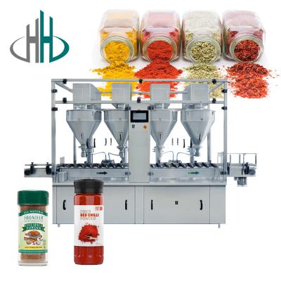 China HC-FSF-6 Jar High capacity automatic powder filling capping and labeling machine/powder pet can packaging filling machine for sale