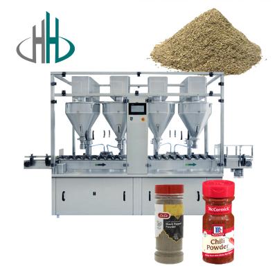 China HC-FSF-6 Jar automatic dry spice powder bottle filling machine for coffee powder/flour/pepper powder can pet for sale