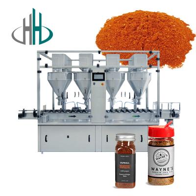 China HC-FSF-6 Commerical small desktop spices flour milk powder machine auto table top powder pet can filling machine for sale