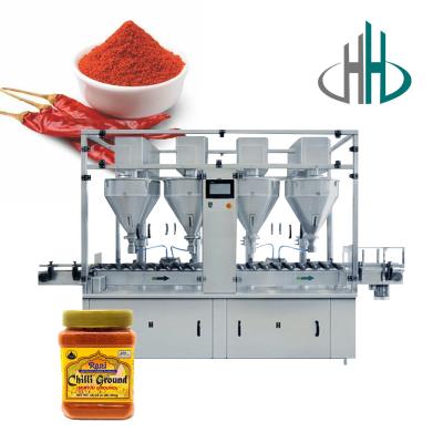 China HC-FSF-6 Jar can high speed Automatic spiral chili powder bottle pet filling machine for sale