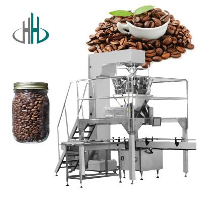 China HC-KSF-6 Automatic beans grains weighing filling sugar granule pet can bottle filling machine 50g 100g 200g for factory for sale