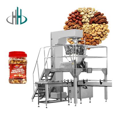 China HC-KSF-6 Automatic granular product bottle jar can filling line packaging filling machine for popcorn nuts beans/coffee beans for sale