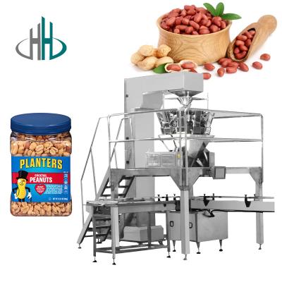 China HC-KSF-6 Automatic Bottle Filling Machine Snacks Peanuts plastic jar Packing pet can filling Machine for sale