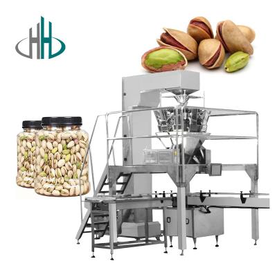 China HC-KSF-6 Jar Dry fruits Peanuts Pistachio Cashew Nuts Grains can Weighting pet bottle Filling Machine Price for sale