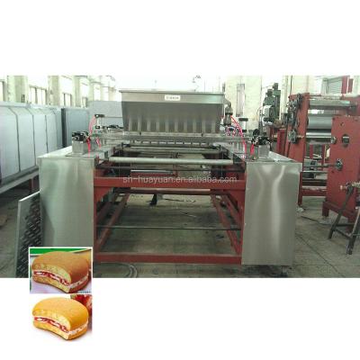 China Save the Job Choco Pie Sandwich Cake Jaffa Cake Production Line / Choco Pie Making Machine for sale