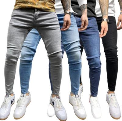 China 2021 Stylish viable men's jeans washed casual slim pencil designers plus size pants and jeans pants men's jeans for sale