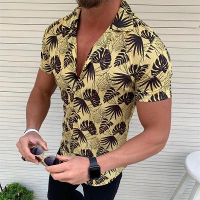 China 2021 Summer Beach Hawaiian Shirts Men's Casual Turn-Down Collar Men QUICK DRY T-shirt Men's Shirts Wholesale for sale