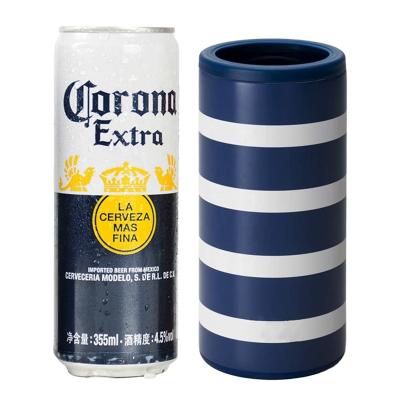 China Sustainable 12 Ounce Insulated Double Walled Vacuum Stainless Steel Tall Skinny Can Cooler Slim Beer Can Holder for sale