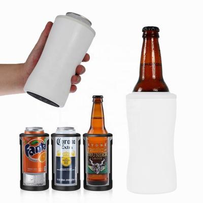 China Viable 4 In 1 Custom Insulated Private Label Color 12OZ Beer Stainless Steel Bottle Can Cooler Rack for sale