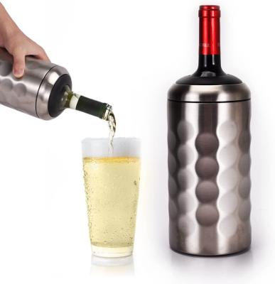 China Wall Insulated Premium Double Vacuum Insulated Wine Bottle Fridge For Most 750mL Champagne Wine Bottles Iceless Wine Fridge for sale