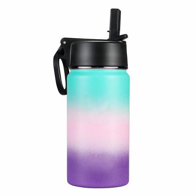 China Eco Friendly Sustainable 12 Oz Stainless Steel Custom Thermos Kids Straw Drink Water Bottle for sale