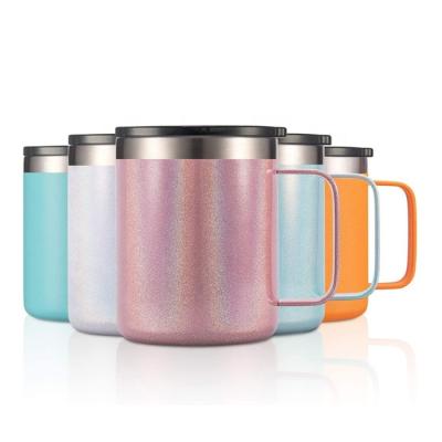 China Viable Wholesale Personalized Custom Printed Eco-Friendly Unique Stylish Eco-Friendly Stainless Steel Glitter Insulated Travel Coffee Mugs for sale