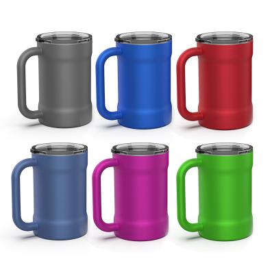 China Durable 17oz Travel Mug Stainless Steel Custom Logo Double Wall Vacuum Insulated Tumbler With Lid Durable Powder Coated Coffee Mug for sale