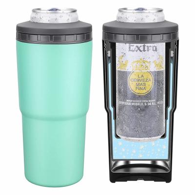 China Box 4-in-1 Double Cooler Sustainable Lean Wall Stainless Steel Insulated 12 Oz Can Coozies for sale