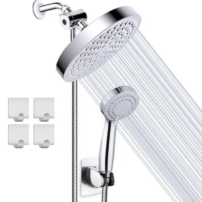 China 6 Inch High Pressure Rainfall Shower Head Combo Shower Set With Diverter And Shower Holder Bracket for sale