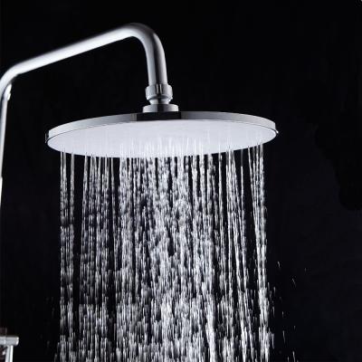 China No diverter high quality chrome and white ABS easy clean shower head 9 inch rainfall shower head in stock for sale