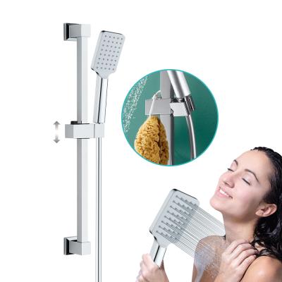 China Fixed Handless Diverter 65cm Square Stainless Steel Bath Shower Set With Shower Hose 180cm 150cm PVC Shiny Chrome for sale