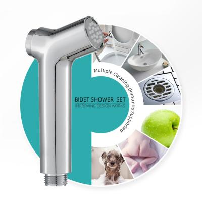 China No Turnout ABS Plastic Chrome Knob Push Cut Y Shape Hand Bidet Shower With Push Button Select shattaf for sale