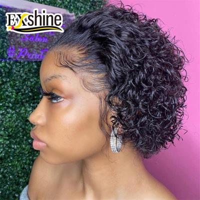 China Silky Straight Water Wave Brazilian Pixie Cut Short Full Lace Curly Lead Wig, 613 Pixie Wig For Black Women, short wigs hair pixie for sale