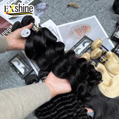 China Free Sample Virgin Hair Loose Wave Bundle Cuticle Aligned Hair From India , Raw Virgin Indian Hair for sale