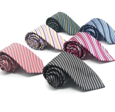 China Casual Formal Polyester Jacquard Tie Stripe Different Packaging Men's Different Packaging for sale