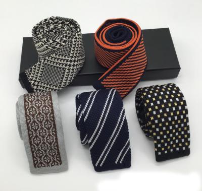 China Fashoion Business Polyester Knitted Wide Tie 6cm Knitted Mens Tie Spot Customization for sale