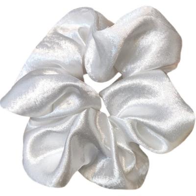 China New design large velvet hair ring first version Korean instant bow satin design silk ring attractive solid color for sale