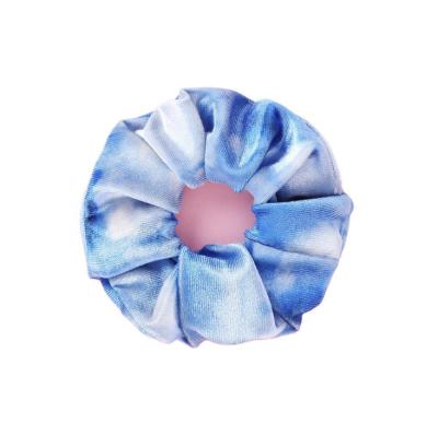 China Wholesale custom hot-selling European and American attractive design 5 color dye knotting cute velvet hair tie ponytail headdress for sale