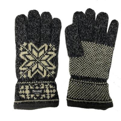 China Warm Men's Winter High Quality Blend Jacqurard Thinsulate Acrylic Yarn Knitted Glove for sale