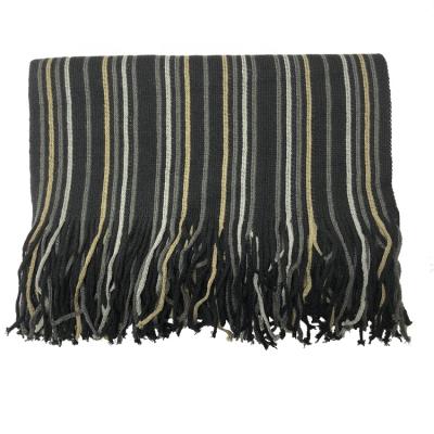 China Wholesale Daily Life Winter Glow Acrylic Striped Warm Cozy Scarf for sale