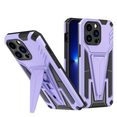 China Fingerprint-proof PC TPU Shell Shockproof Kickstand Phone Case Magnetic Shockproof Man Style For Iphone 13 pro max for sale