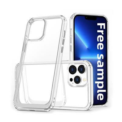 China Anti-fall for iphone 13 max white mini pro back cover clear transparent tpu PC phone case for iphone 13 for sale