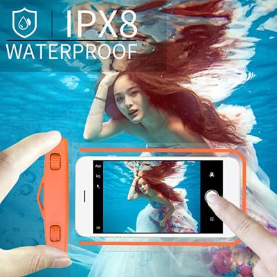 China Waterproof Bag PVC Waterproof Mobile Phone Cases Universal Clear Pocket Water Proof Mobile Phone Bag With Lanyard for sale