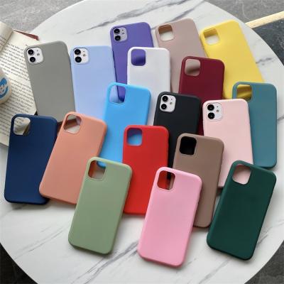 China Slim Matte Soft Tpu Silicone Shockproof Anti-fall Cell Phone Cover Frosted Soft Rubber Case For iPhone 12 13 pro max for sale