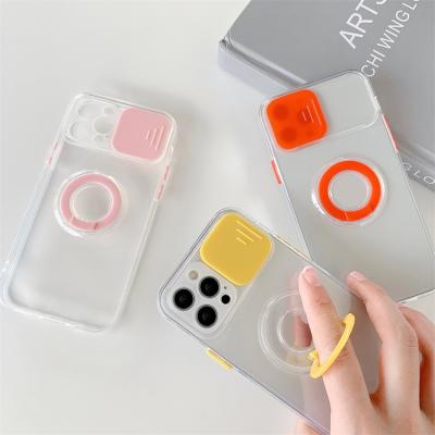 China Shockproof Clear Camera Lens Protective TPU Cover Ring Holder Phone Case For iPhone 12 Cover, For Samsung A51 A71 A52 A72 for sale