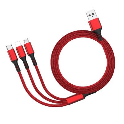 China High Quality Popular MP3/MP4 Player 5A Usb Data Line Red 3 In 1 1M 2M 3M 3 In 1 Usb Cable 6Ft for sale