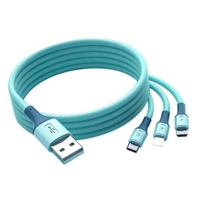 China Cyan MP3/MP4 Player 3 In 1 Usb Data Cable Fast Charging USB Cable Volume For Android Universal Charger for sale