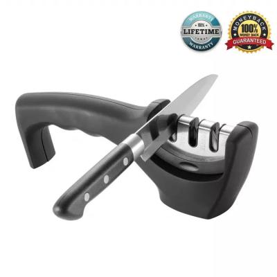 China Sustainable 3 Stage Professional Knife Sharpening Multi Use Kitchen Knife Sharpener Steel Custom Logo for sale