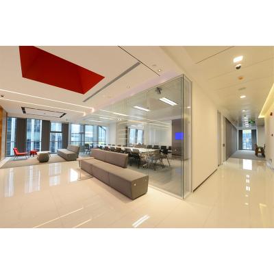 China Combinations modern modular soundproof frameless aluminum tempered office single or double glazed clear glass partition wall for sale