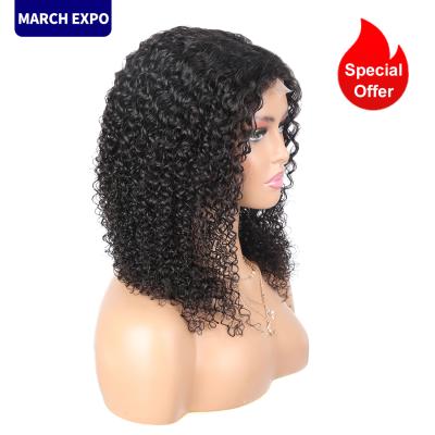 China 100% Original Natural Pure Hair Wave Brazilian Sheer Lace Frontal Curly Hair Lace Wig T Part 13x4 Closure Front Wig for sale